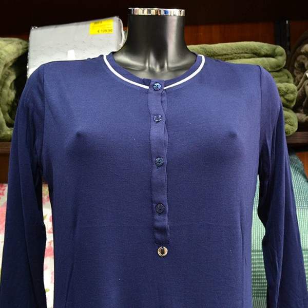 Camicia Notte Lunga Donna Maryplaid colore Navy 6M94842