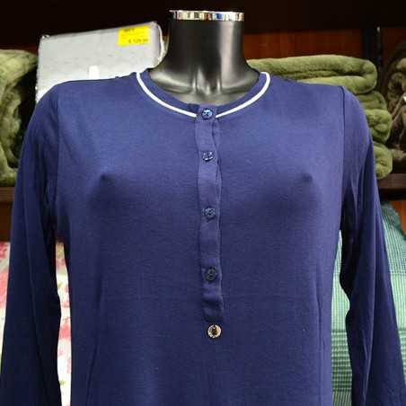 Camicia Notte Lunga Donna Maryplaid colore Navy 6M94842