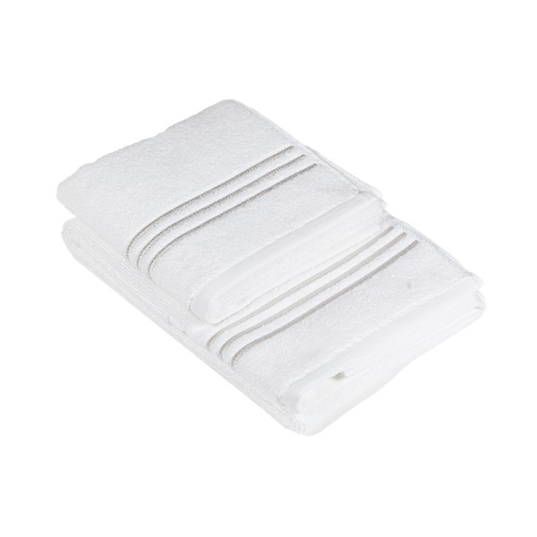Paire de serviettes 1+1 Fazzini Isola Color White + Nougat
