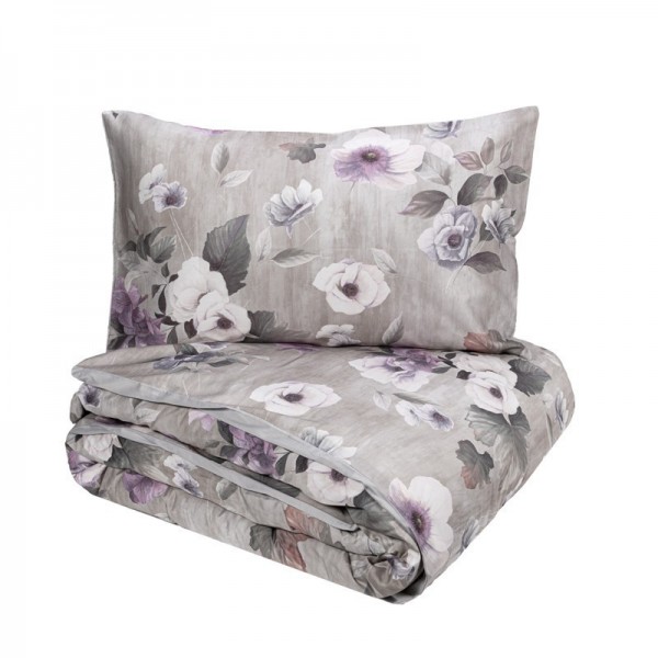 Duvet cover set double bed Fazzini Velvet in Gray color