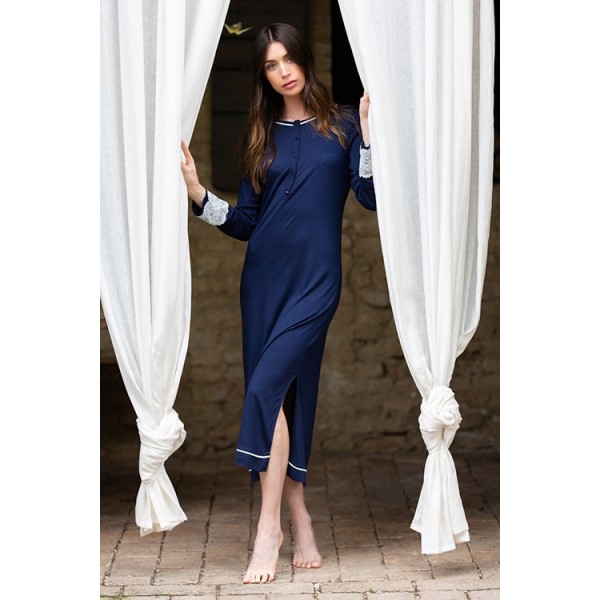 Camicia Notte Lunga Donna Maryplaid Taglia L - colore Navy 6M94842