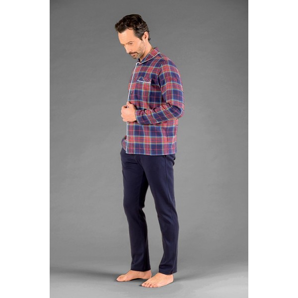 Pajamas for Men Navy Size L - Navy-Red-Green color 6M94722MM