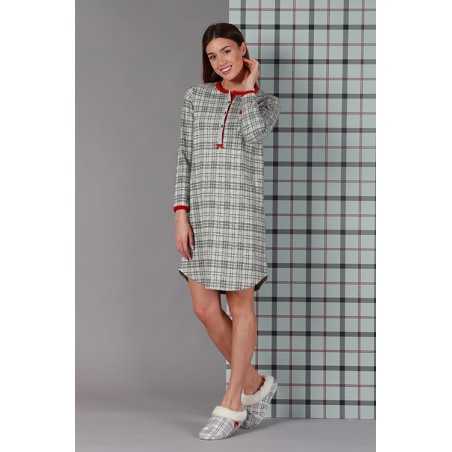 Damen Nachthemd Maryplaid Größe L - Farbe Grau 6M94881