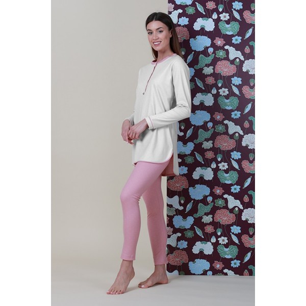 Damenpyjama Maryplaid Größe XS - Farbe Milk-Rose 6M94890