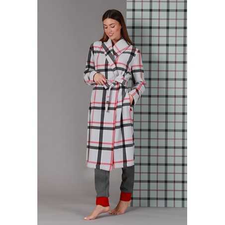 Vestaglia Donna Maryplaid colore Grigio-Nero-Rosso 6M94882