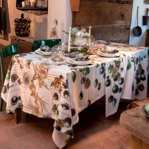 Rectangular Tablecloth in Glitter Linen 170X270 cm color...
