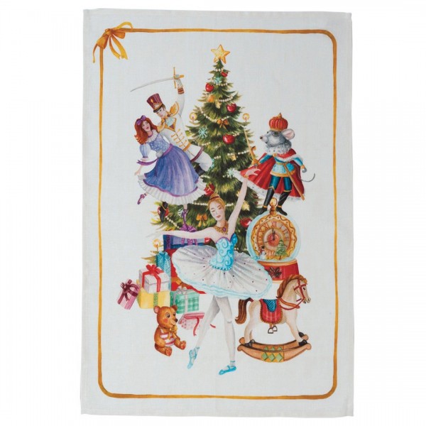 Strofinaccio in Lino Schiaccianoci Giallo Cm. 50X 70 colore Crema