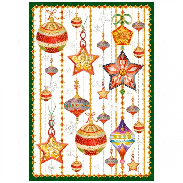 Strofinaccio in Lino Stardust Verde 50X70 cm colore Crema