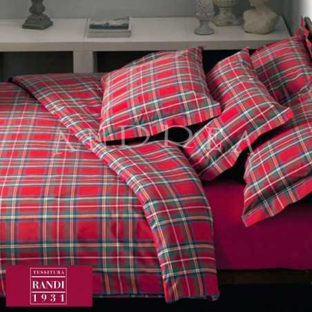 Kompletter Bettbezug Einzelbett Randi Clan 22 Farbe Rot und Grün