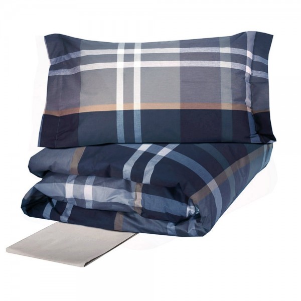 Completo Copripiumino letto Singolo Randi Indiana colore Blu