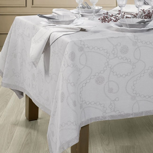 Randi Preziosa tablecloth 150x180 for 6 people in silver...