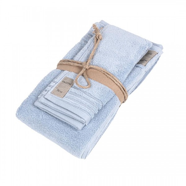 1+1 towel set Fazzini Coccola color Blue Fog