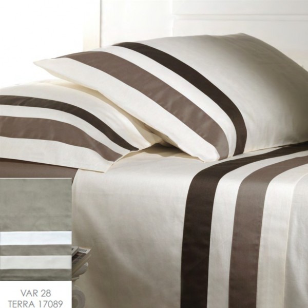 Set double bed Cavalieri triple flounce color earth (28)