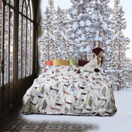 Komplette Doppelbettlaken Tessitura Toscana Polar Reindeer Natural White