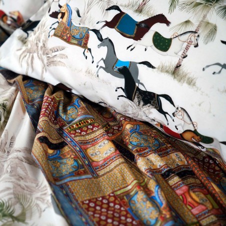 Parure Copripiumino letto Matrimoniale Tessitura Toscana Paseo colore Bianco
