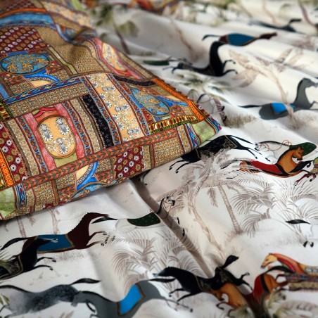 Parure Copripiumino letto Matrimoniale Tessitura Toscana Paseo colore Bianco