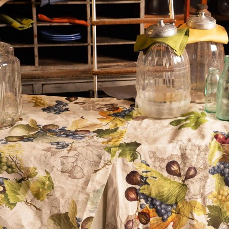 Runde Tischdecke Doucers aus Leinen 170 cm naturfarben
