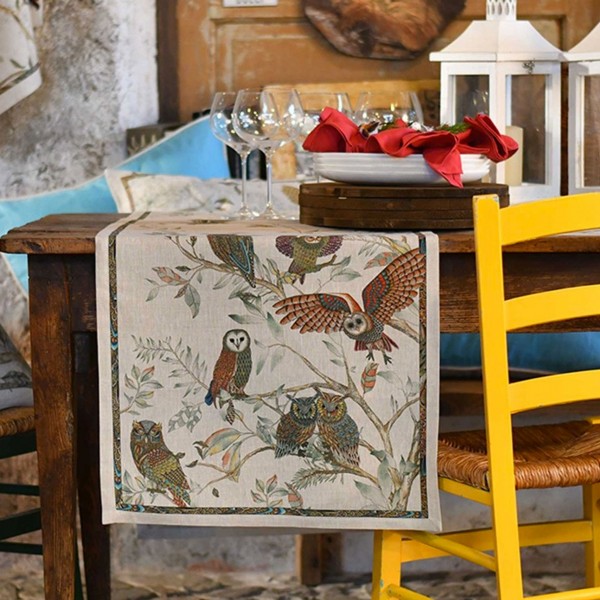 Chemin de table et nappe Vis A Vis 45x170 de la collection Tessitura Toscana Chiu, couleur Gris