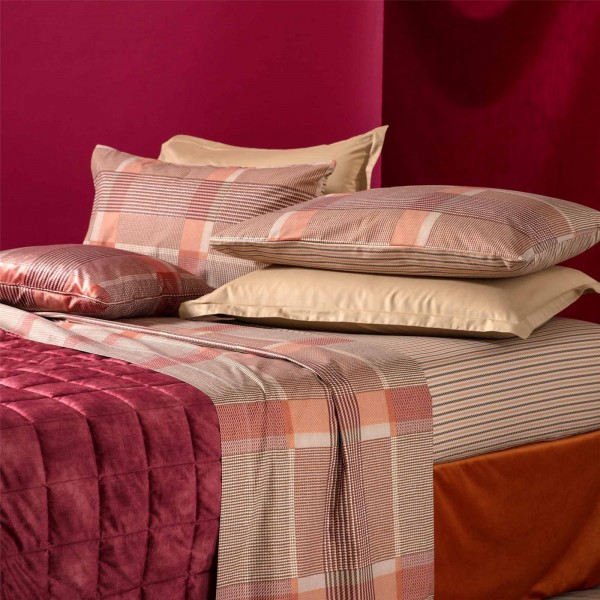 Completo lenzuola letto Singolo Carillo Riviera Castiglione colore Rosso