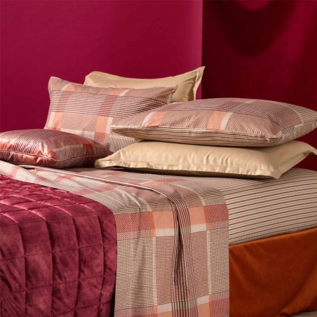 Completo lenzuola letto Singolo Carillo Riviera Castiglione colore Rosso