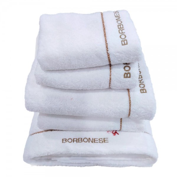 Set 5 Asciugamani Bagno Borbonese Fine OP colore Bianco