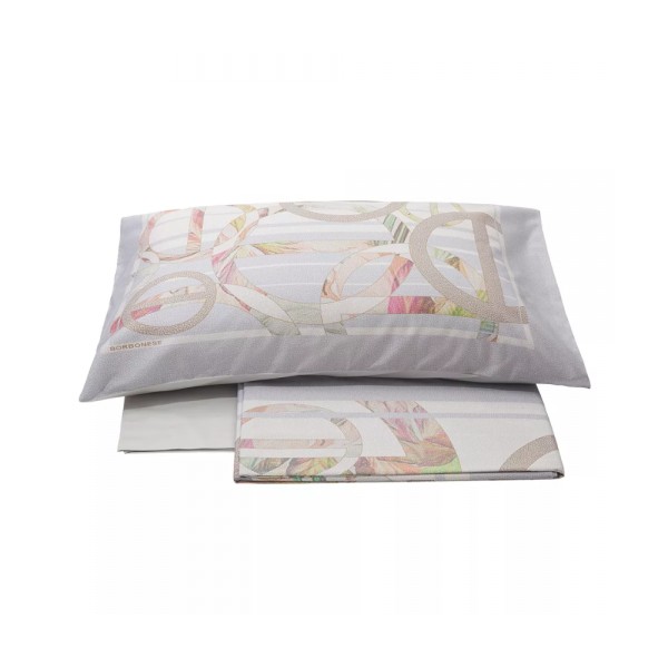 Lenzuola letto matrimoniale Borbonese Liberty colore Perla