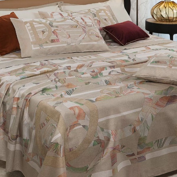 Lenzuola letto matrimoniale Borbonese Liberty colore Perla