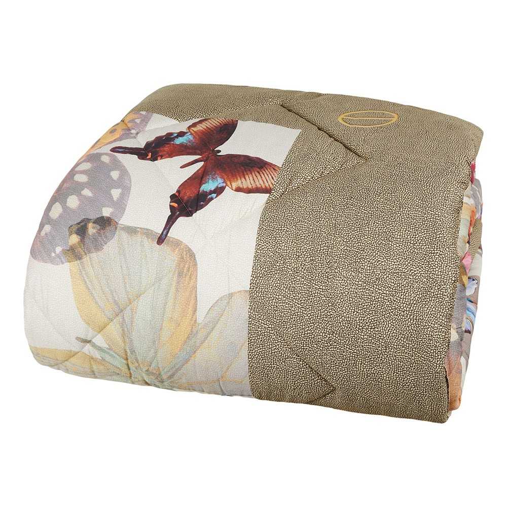 Trapunta matrimoniale Borbonese Buttefly colore marrone