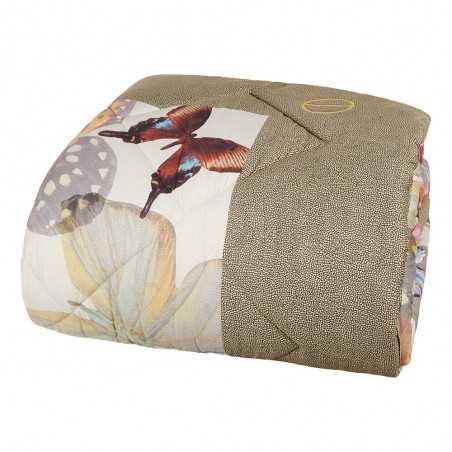 Trapunta matrimoniale Borbonese Buttefly colore marrone