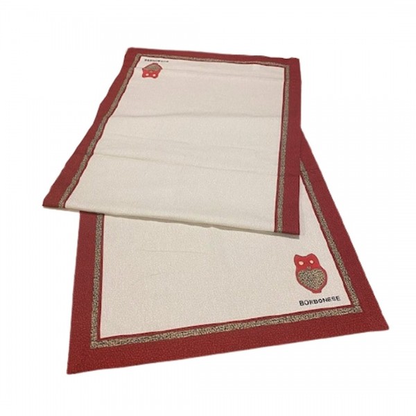 Runner Tovaglia Vis a Vis 50x150 Borbonese XMS Natale colore Rosso