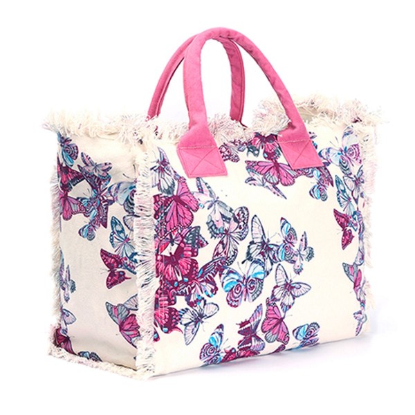 Borsa mare Maryplaid Farfalle Colore Rosa