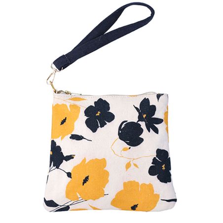 Pochette a mano Maryplaid Fiori colore Giallo Navy