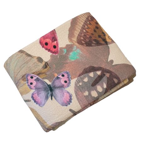 Copriletto in cotone letto Matrimoniale Borbonese Butterfly colore Marrone