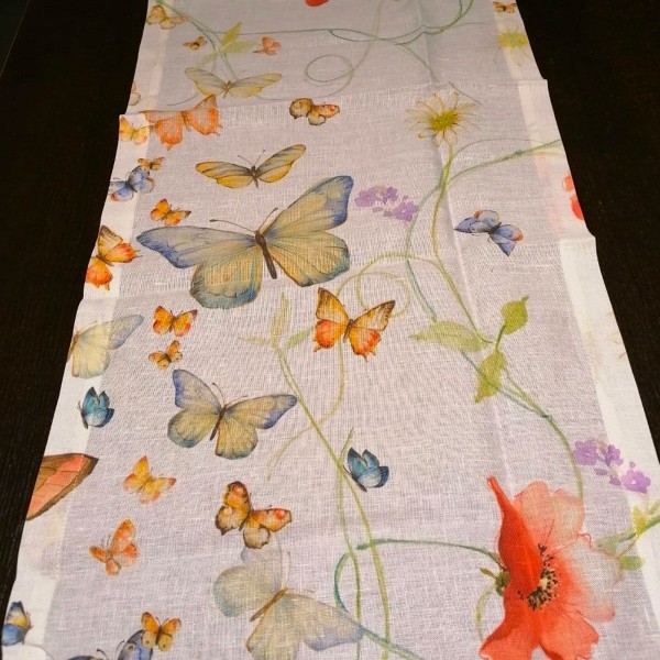 Runner Tovaglia Vis A Vis 45x170 Tessitura Toscana Papillon colore Crema