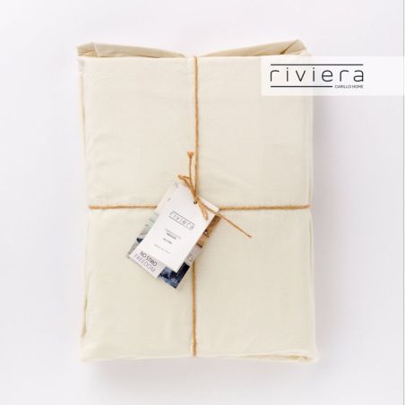 Completo lenzuola letto piazza e mezza Francese Carillo Riviera Freedom Avorio