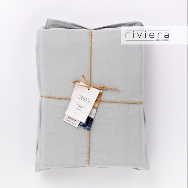Completo lenzuola letto piazza e mezza Francese Carillo Riviera Freedom Grigio Perla
