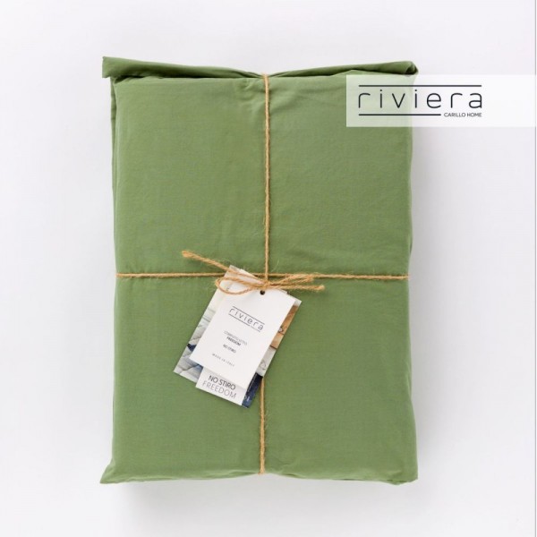 Completo lenzuola letto piazza e mezza Carillo Riviera Freedom Verde Muschio