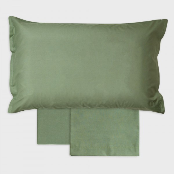 Completo lenzuola letto singolo Andrea Home I Colorissimi in tinta unita Verde Celadon