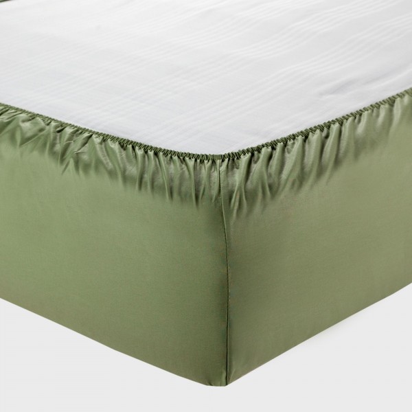 Completo lenzuola letto piazza e mezza francese Andrea Home I Colorissimi in tinta unita Verde Celadon