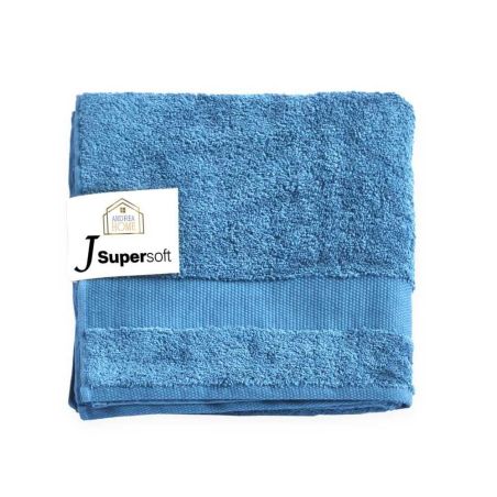 Coppia asciugamani viso + ospite Andrea Home JSuperSoft Blu