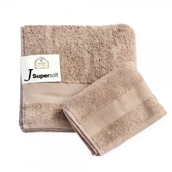Coppia asciugamani viso + ospite Andrea Home JSuperSoft Corda