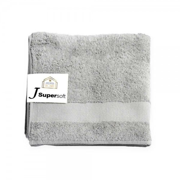 Coppia asciugamani viso + ospite Andrea Home JSuperSoft Grigio Chiaro