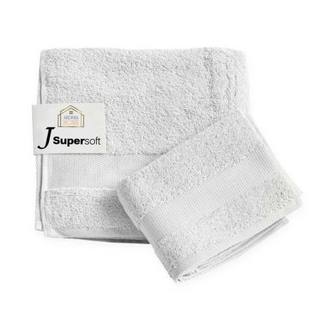 Paire de serviettes visage + invité Andrea Home JSuperSoft Perle