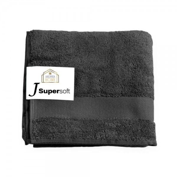 Coppia asciugamani viso + ospite Andrea Home JSuperSoft Nero