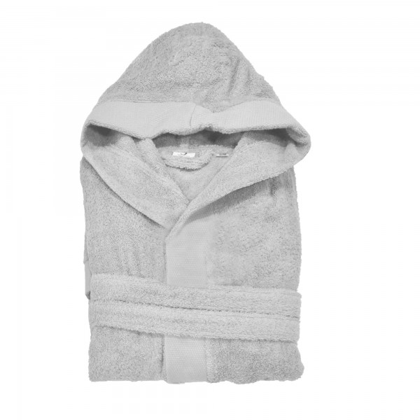 Peignoir à capuche Andrea Home JSuperSoft gris clair