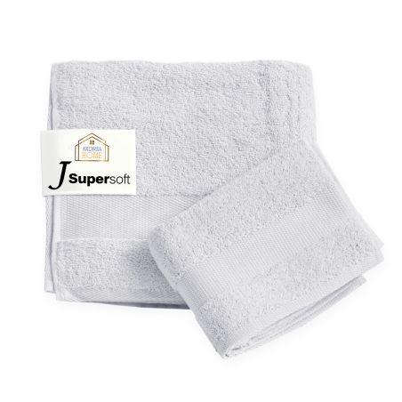 Coppia asciugamani viso + ospite Andrea Home JSuperSoft Bianco