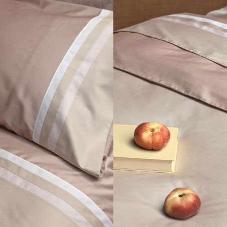 Completo Lenzuola Letto Matrimoniale Kubric Fazzini Grigio - Avorio