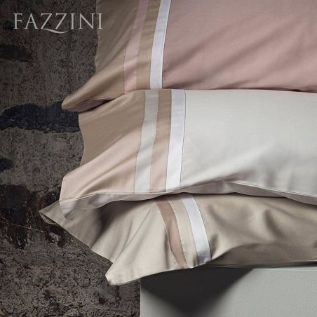 Completo Lenzuola Letto Matrimoniale Kubric Fazzini Grigio - Avorio