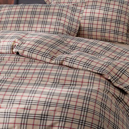 Completo lenzuola letto Singolo Randi Clan 32 Tartan colore Beige