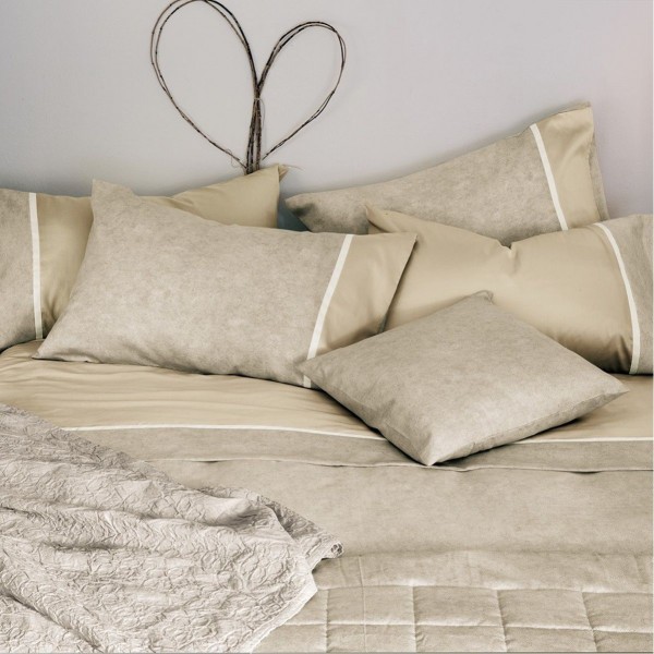 Completo lenzuola letto matrimoniale Fazzini Galuchat colore Panna